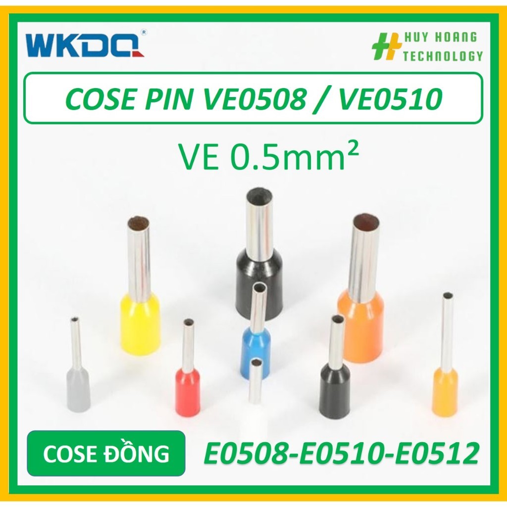 Đầu cos pin bằng đồng bấm dây điện 0.5mm E0508 E0510 E0512 VE0508 VE0510 VE0512