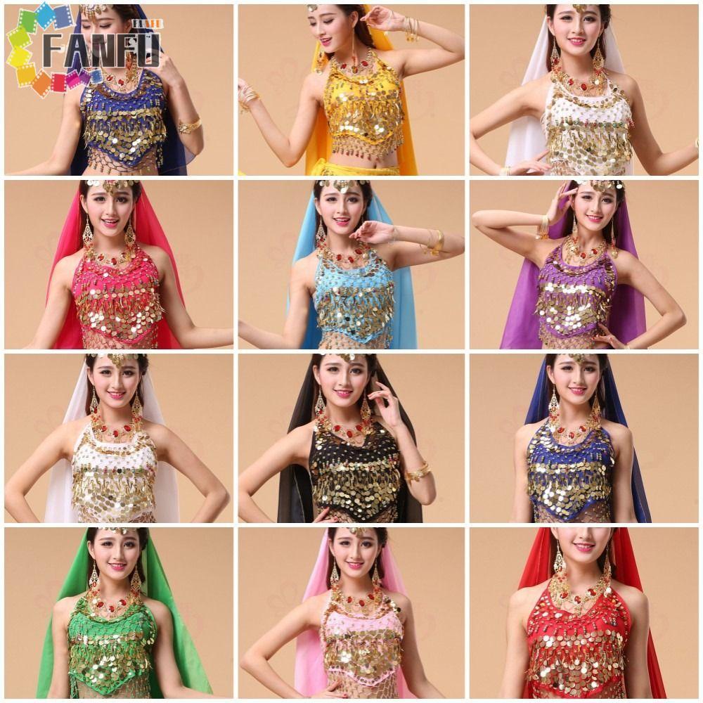 FANFUZOUZU Áo Ngực Tua Rua Sequin Polyester Phù Hợp Cho Biểu Diễn Belly Dance Và Latin Dance