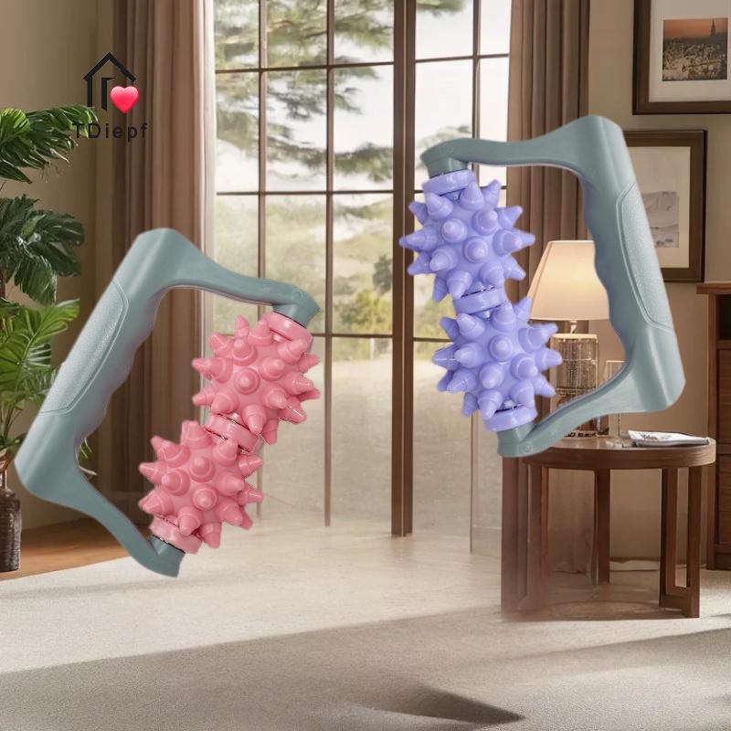 [TDiepf] Mace Leg Roller Massage Sti Hand Held Calf Massage Roller Hand Held Double Ball Muscle Rela