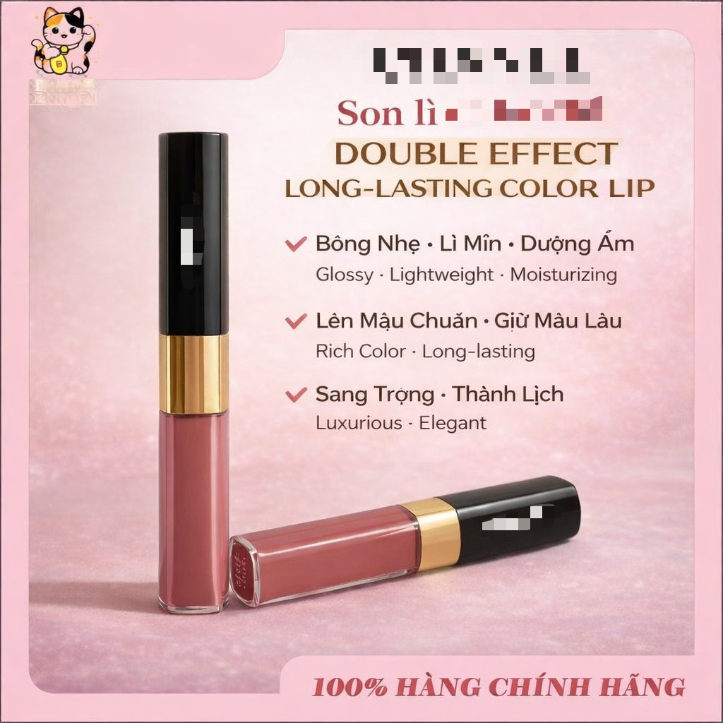 [Chính Hãng] Son lì ℂℍ𝔸ℕ𝔼𝕃 𝗗𝗼𝘂𝗯𝗹𝗲 𝗘𝗳𝗳𝗲𝗰𝘁 𝗟𝗼𝗻𝗴-𝗹𝗮𝘀𝘁𝗶𝗻𝗴 𝗖𝗼𝗹𝗼𝗿 𝗟𝗶𝗽 2025 | Full Box Nguyên Seal