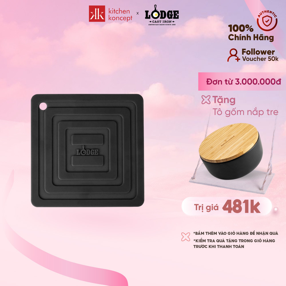 Nhắc Nồi Silicone Lodge Màu Đen