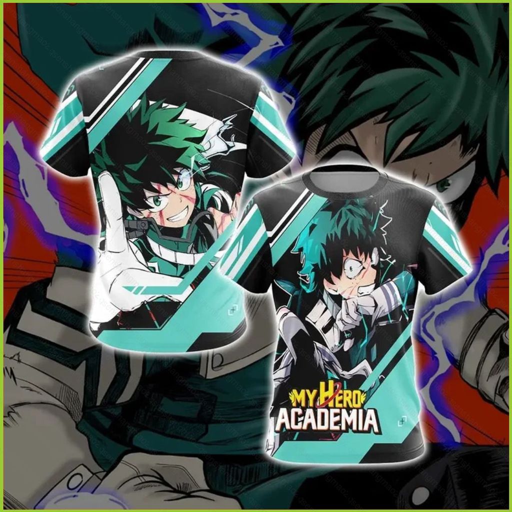 Áo Thun Cosplay Midoriya Izuku My Hero Academia - Full Graphic, Vải Thoáng Mát Mùa Hè
