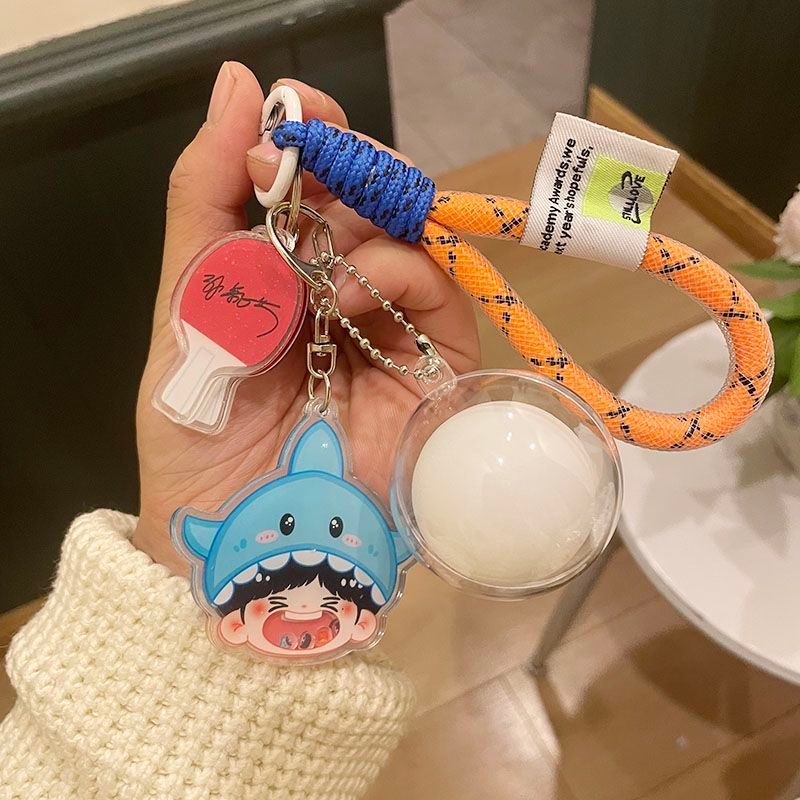 Móc khóa cặp đôi Sun Ysha và Wang Chuqin, Mặt dây chuyền túi Acrylic miệng lớn của Wang Chuqin, Quà 