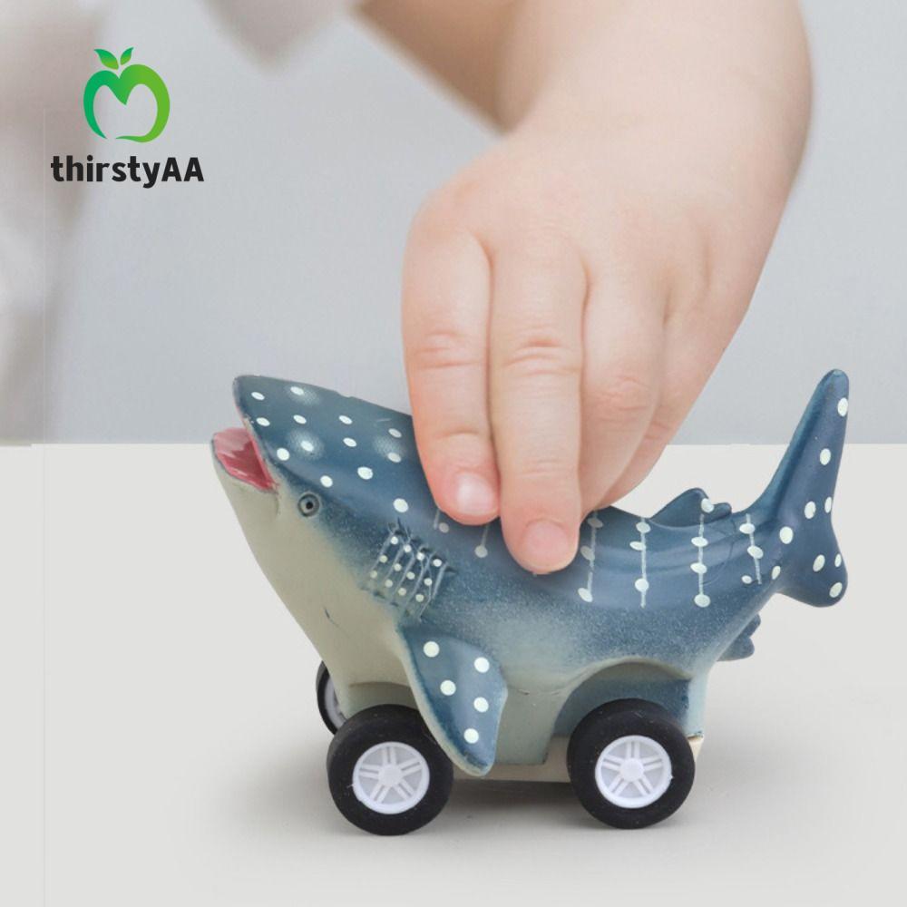 THIRSTYAA Press and Go Car Toy, Great White Shark Đồ chơi ô tô quán tính cá heo dễ thương, Sáng tạo 