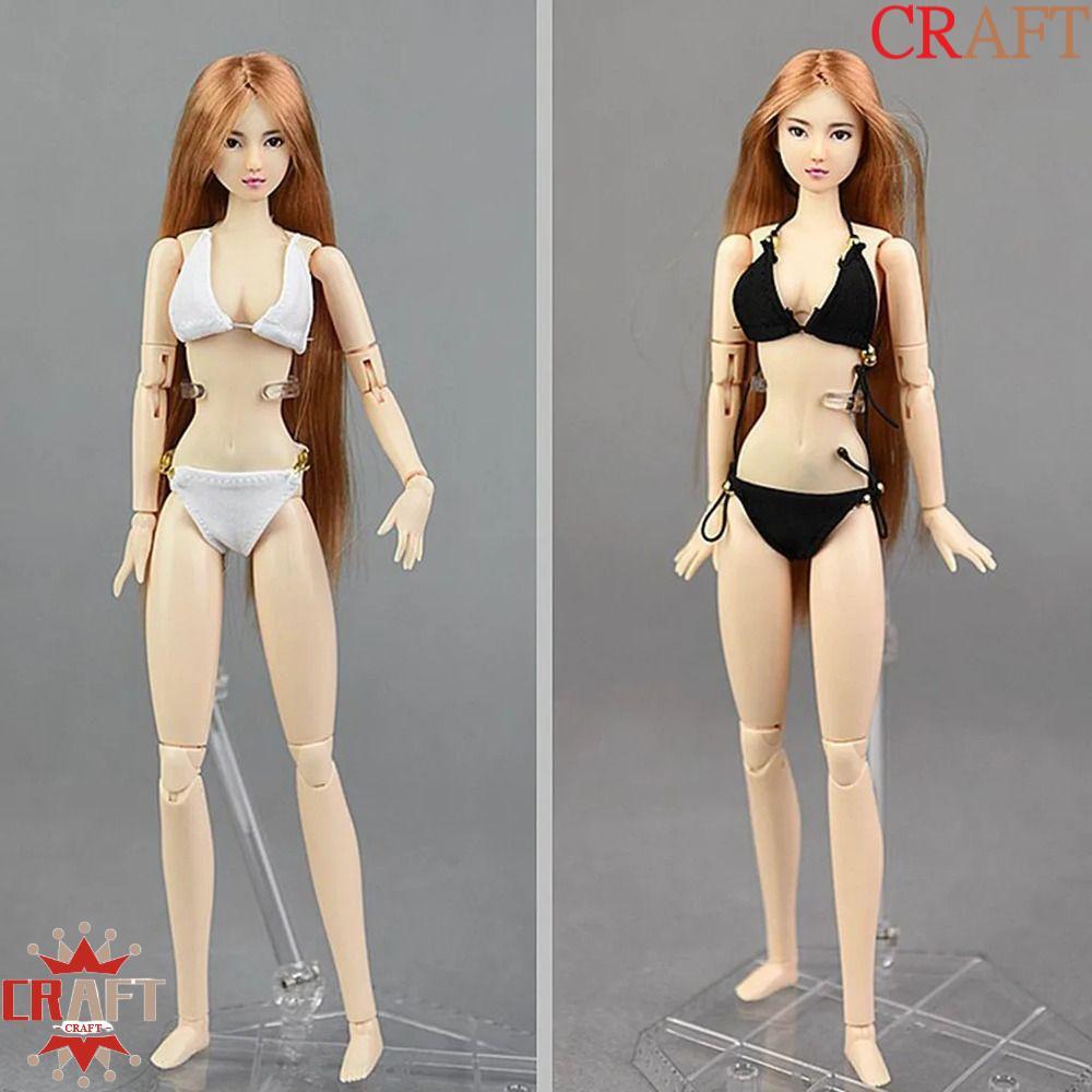 CRAFT Búp Bê Bikini, Bộ Đồ Lót Tỉ Lệ 1 / 6 Búp Bê Áo Ngực Quần Lót, Phụ Kiện Búp Bê Đen Trắng Nữ Vải