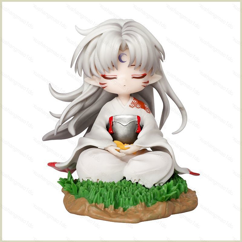 XS1 Inuyasha Sesshoumaru Chibi Ngồi xổm Anime Sưu Tập Nhân Vật Hành Động Trang Trí XS1