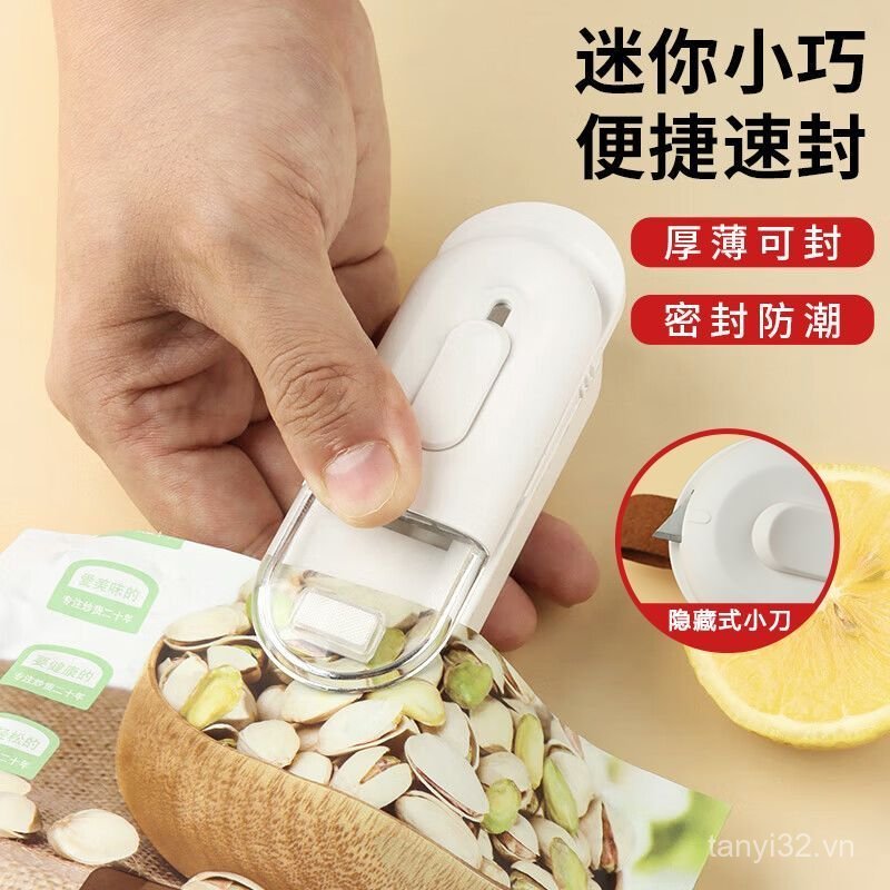 Máy Niêm Phong Snack Sealer Gia Đình Nhỏ Mini Nhựa Niêm Phong Máy Di Động Niêm Phong Nhiệt Túi Nhựa 