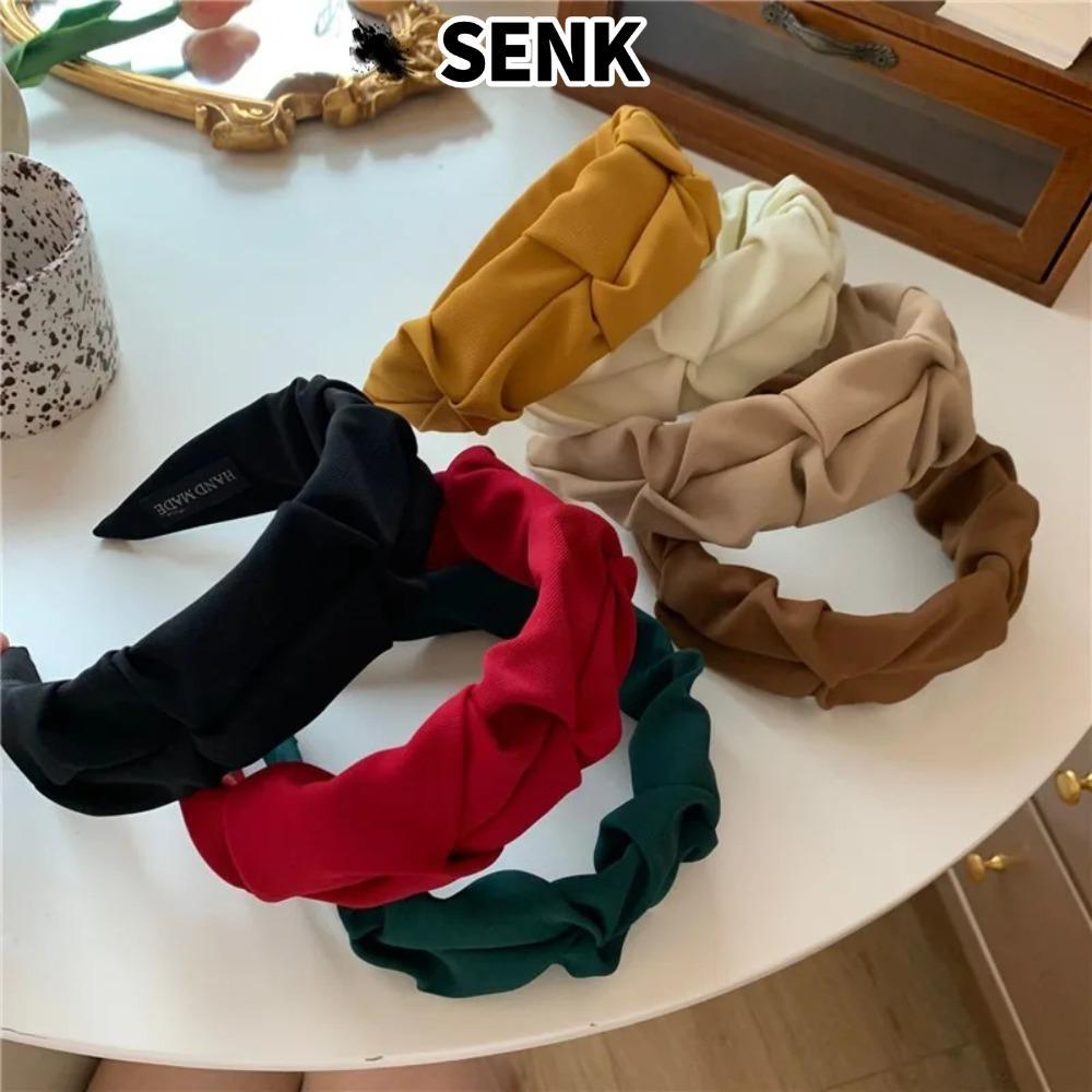 Băng đô Senk vòng tóc màu trơn, style boho sang trọng
