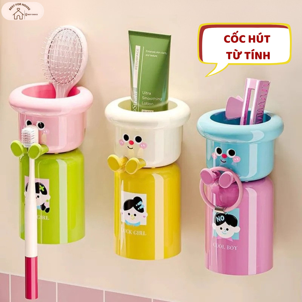 Bộ Cốc Đánh Răng & Kệ Treo Đồ Nhà Tắm Hình Búp Bê Ngộ Nghĩnh H73