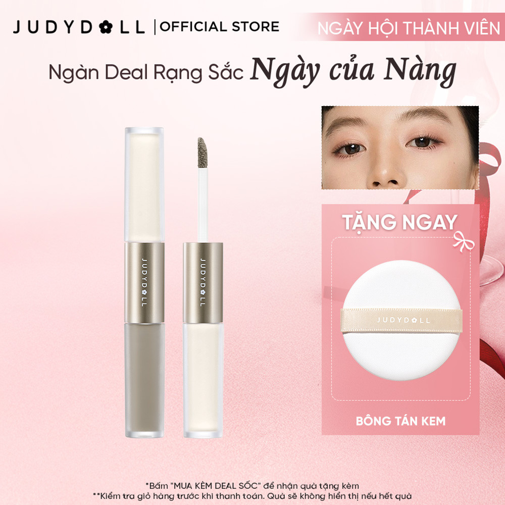 Kem Bắt Sáng & Tạo Khối 2 Đầu JUDYDOLL Liquid Highlighter & Contour Duo Lâu Trôi Dễ Tán Không vón cục Khối kem Triệt sắc 4,8g | BigBuy360 - bigbuy360.vn