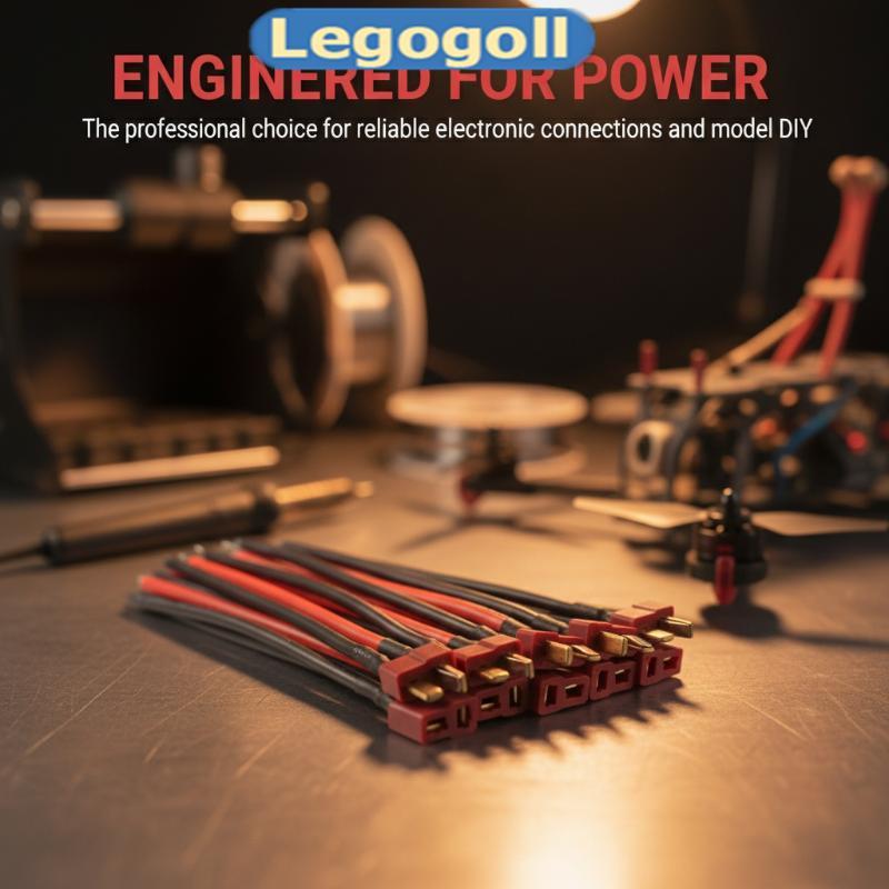 Legogoll Deans Ultra Pigtail Cable T Plug Connector Nam / Nữ 10cm 12 / 14AWG Dây Silicon Mềm Cho RC 
