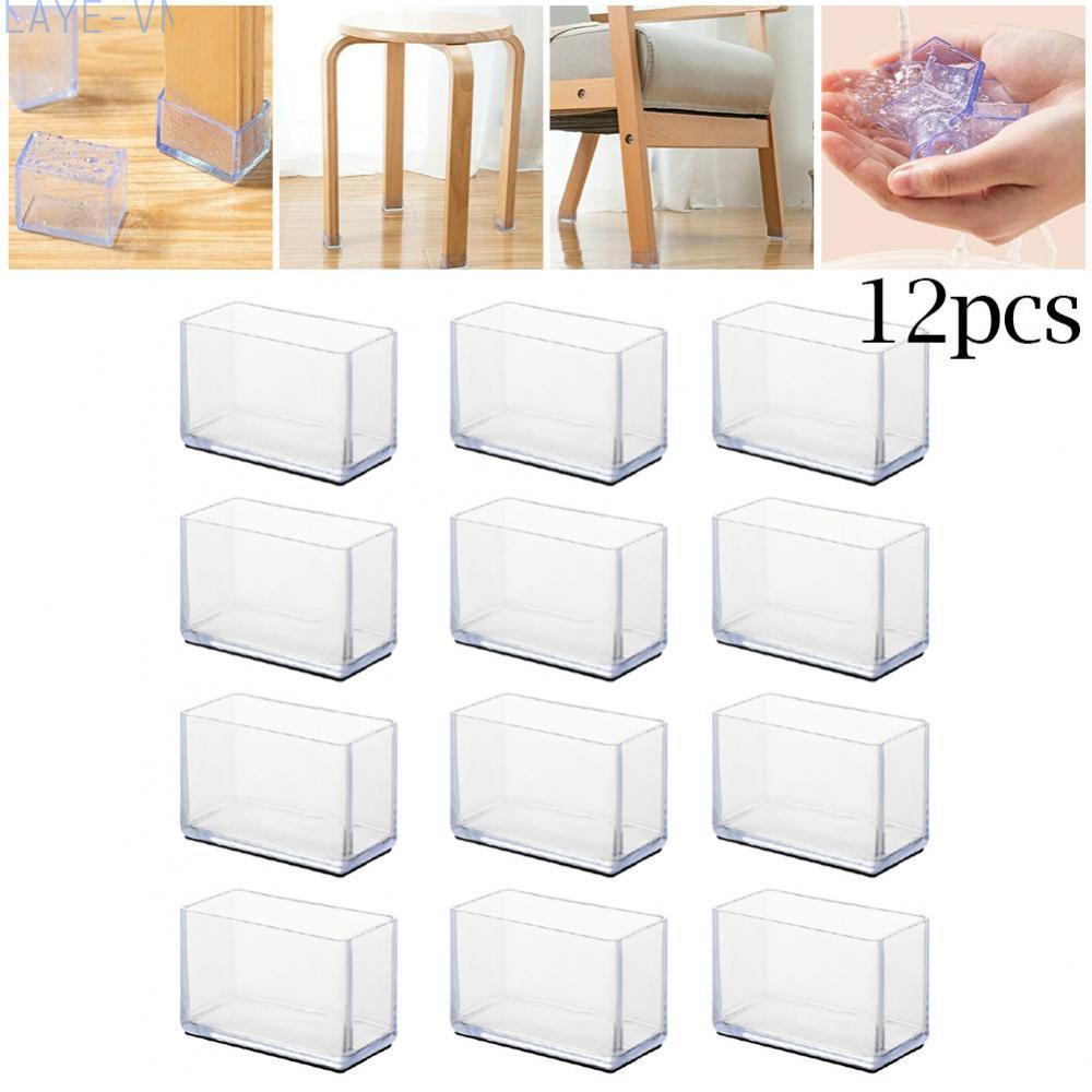 Floor Chair Feet Cover Feet Furniture Kit Leg Cover 12pcs Transparent Cap