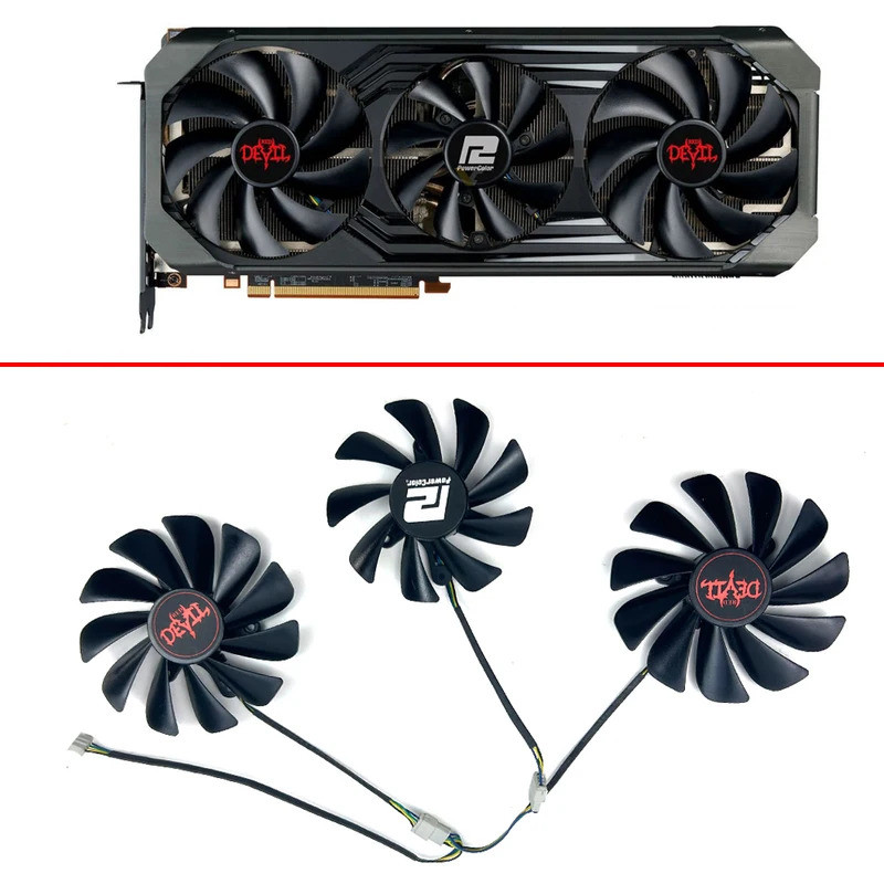 Quạt Làm Mát DIY Cho POWERCOLOR Radeon RX6600XT 6750 6750XT 6800 6800XT 6900XT 6950XT Quỷ Đỏ OC Card