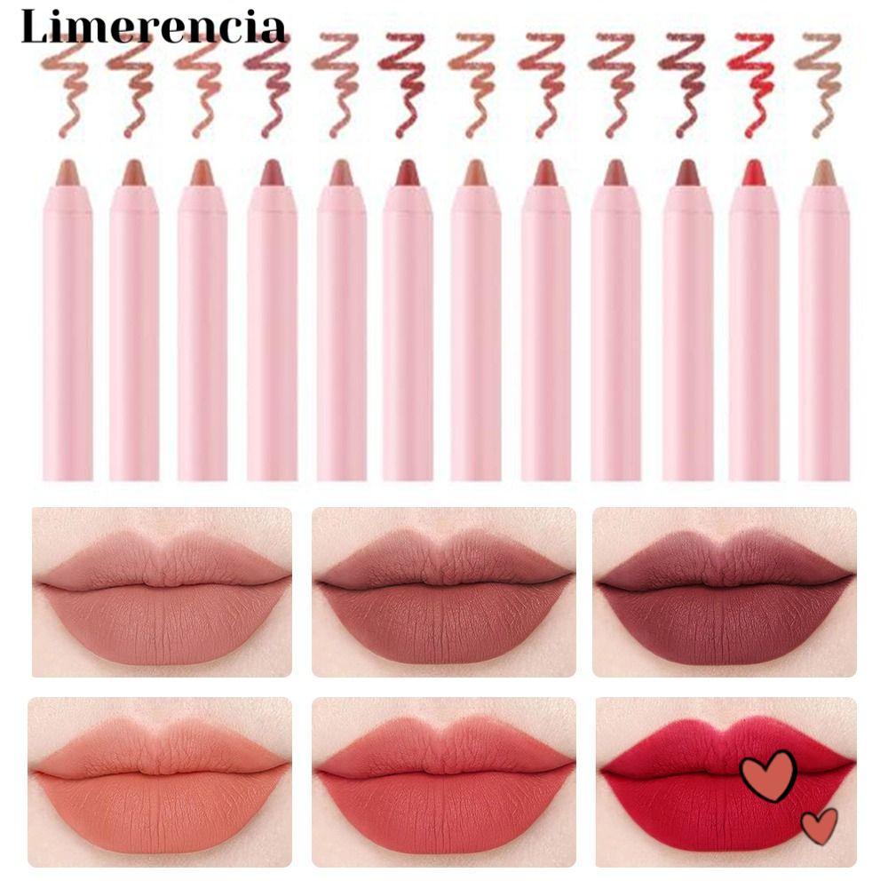 LIMERENCIA Lipliner Pencil, Velvet Matte Lip Liner, Natural Outline Lip Contour Line Chống Thấm Nước
