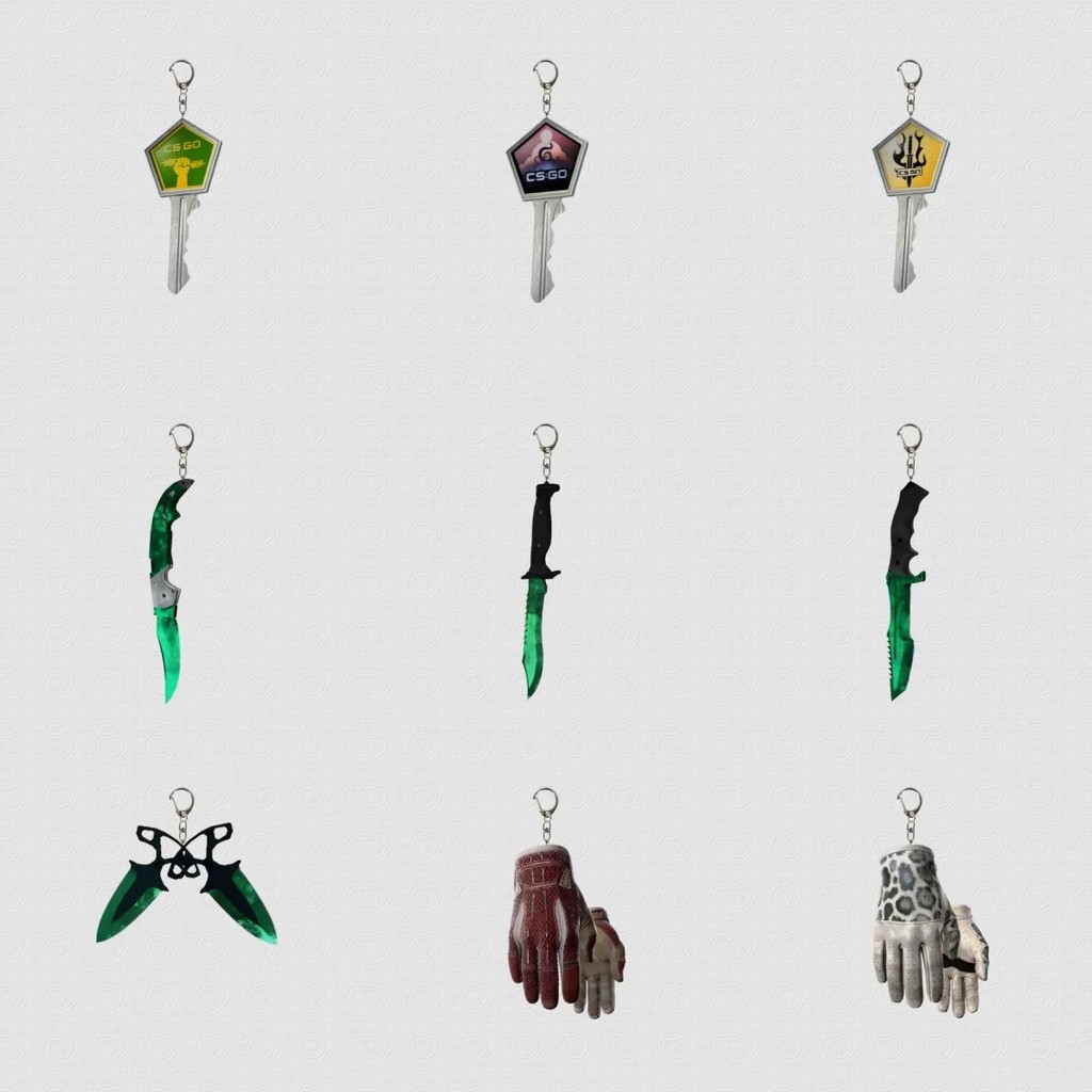 Móc khóa CSGO CS2 mô hình dao Karambit dao bướm găng tay game Counter Strike chất liệu Mica Acrylic 