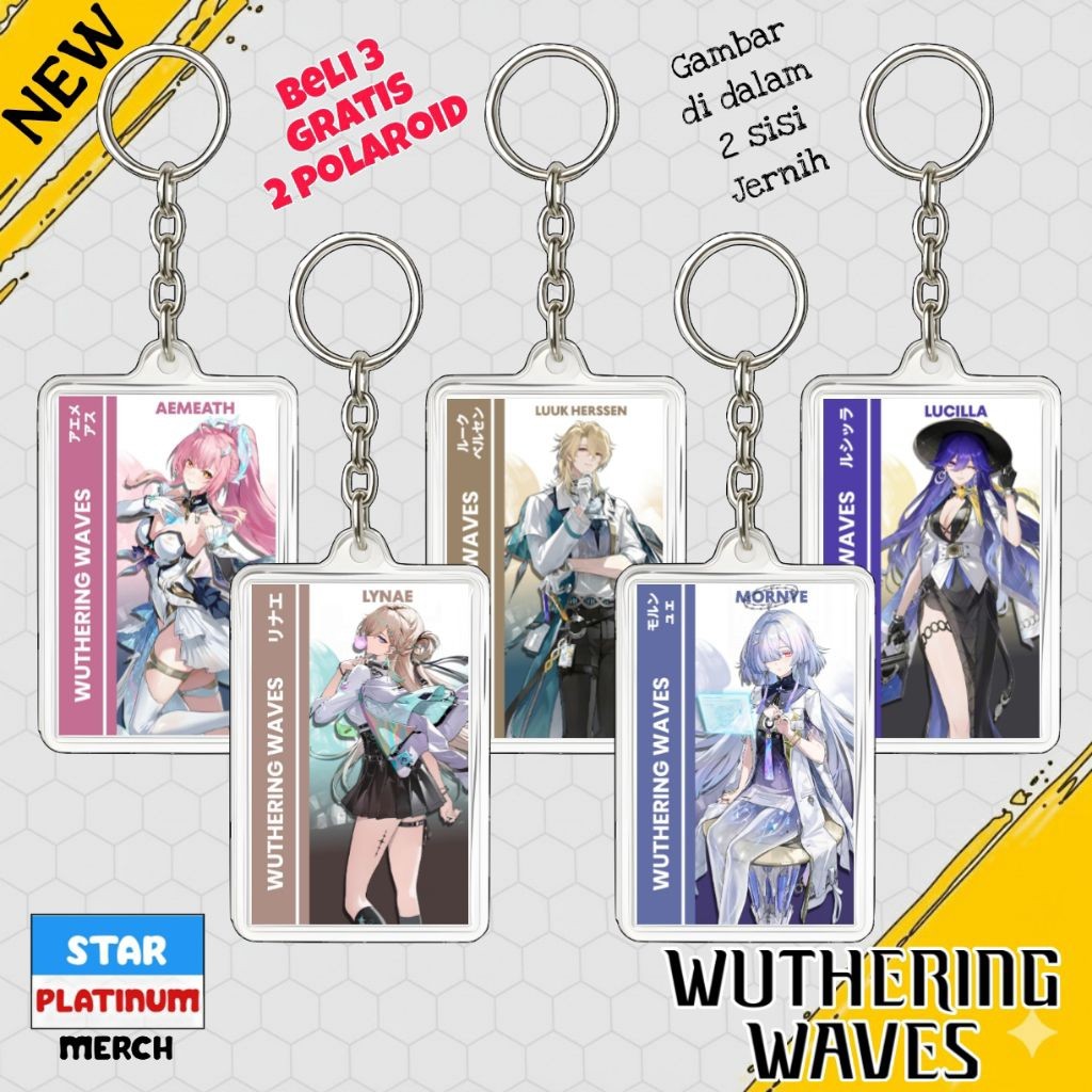 GANTUNGAN Wuthering Waves Keychain - Wuthering Waves Keychain - Anime Game Keychain