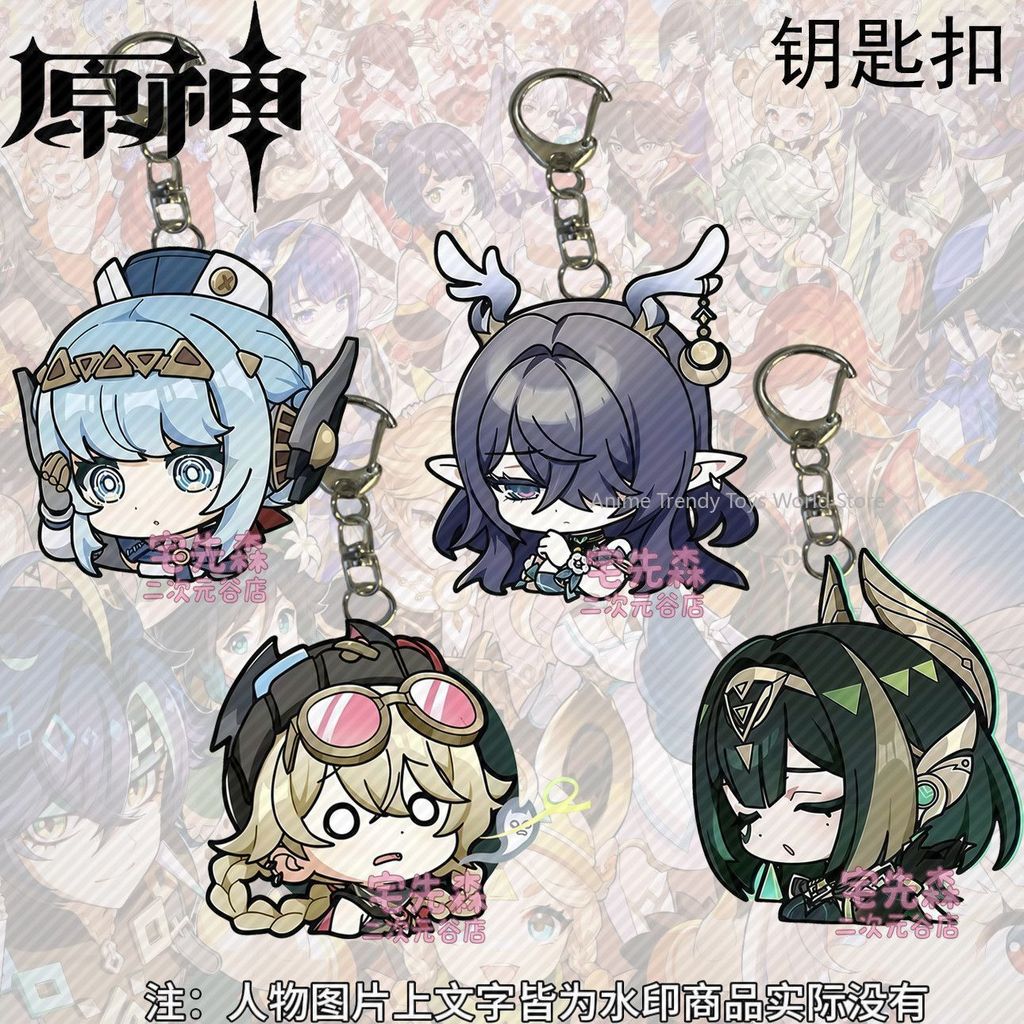 Anime Ornament Cosplay Decor Genshin Impact Nefer Ineffa Jahoda Lauma Cute Acrylic Bag Charm Pendant