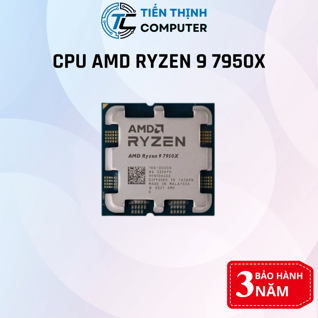 CPU AMD Ryzen 9 7950X Tray (4,5 GHz Boost 5,7 GHz | 16 Cores / 32 Threads | 64 MB Cache| PCIe 5.0)