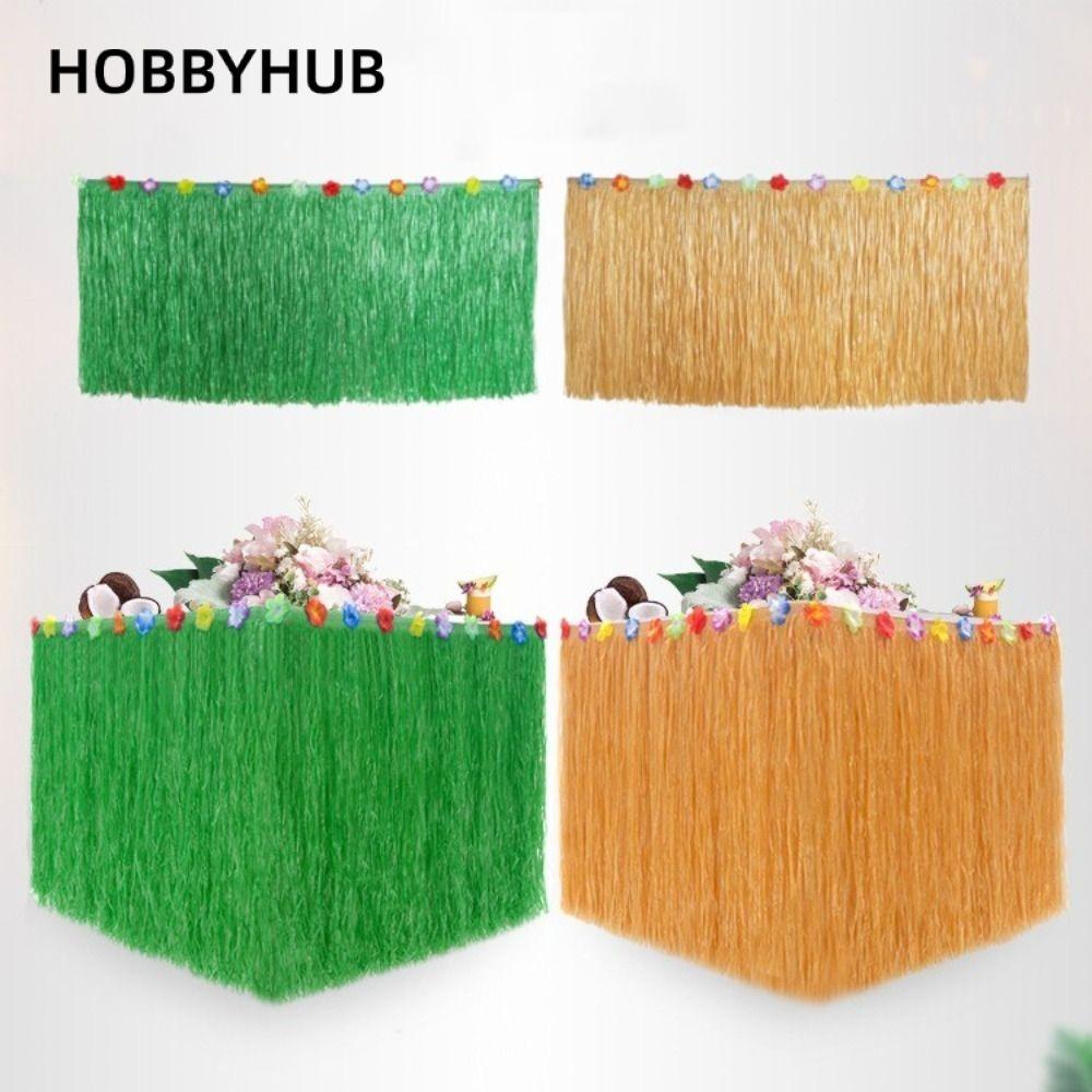 Váy bàn cỏ HOBBYHUB, Váy bàn rơm trang trí theo chủ đề Hawaii, DIY Hawaii Đảng Rơm Màu Hawaii Khăn t