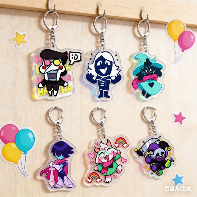 Jewelry Game Deltarune Acrylic Keychain Schoolbag pendant 6CM Ralsei Jevil Susie Kris Cosplay Toy Fo