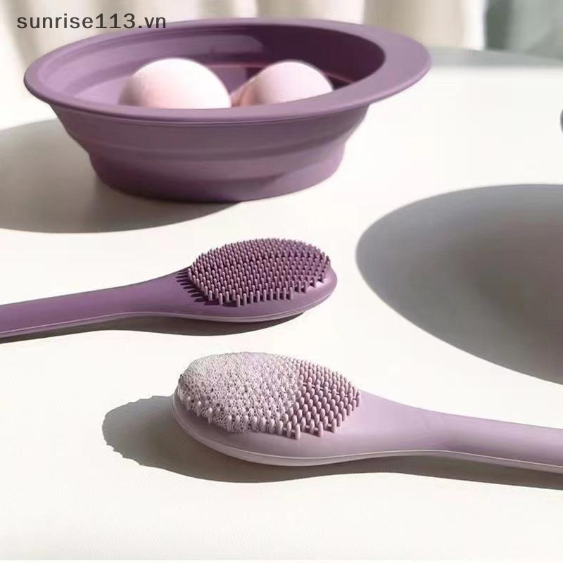 SR Beauty Double Head Silicone Facial Mask Brush Facial Massage Cleaning Brush DIY Mud Film Scraper 