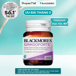 Viên Uống Hỗ Trợ Tuần Hoàn Máu Não Blackmores Ginkgoforte Lọ 40 Viên