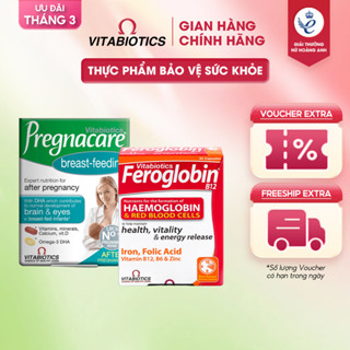 Bộ Dưỡng Chất Cho Phụ Nữ Cho Con Bú TPBVSK Pregnacare Breast- feeding Và Feroglobin B12 Capsules Vitabiotics