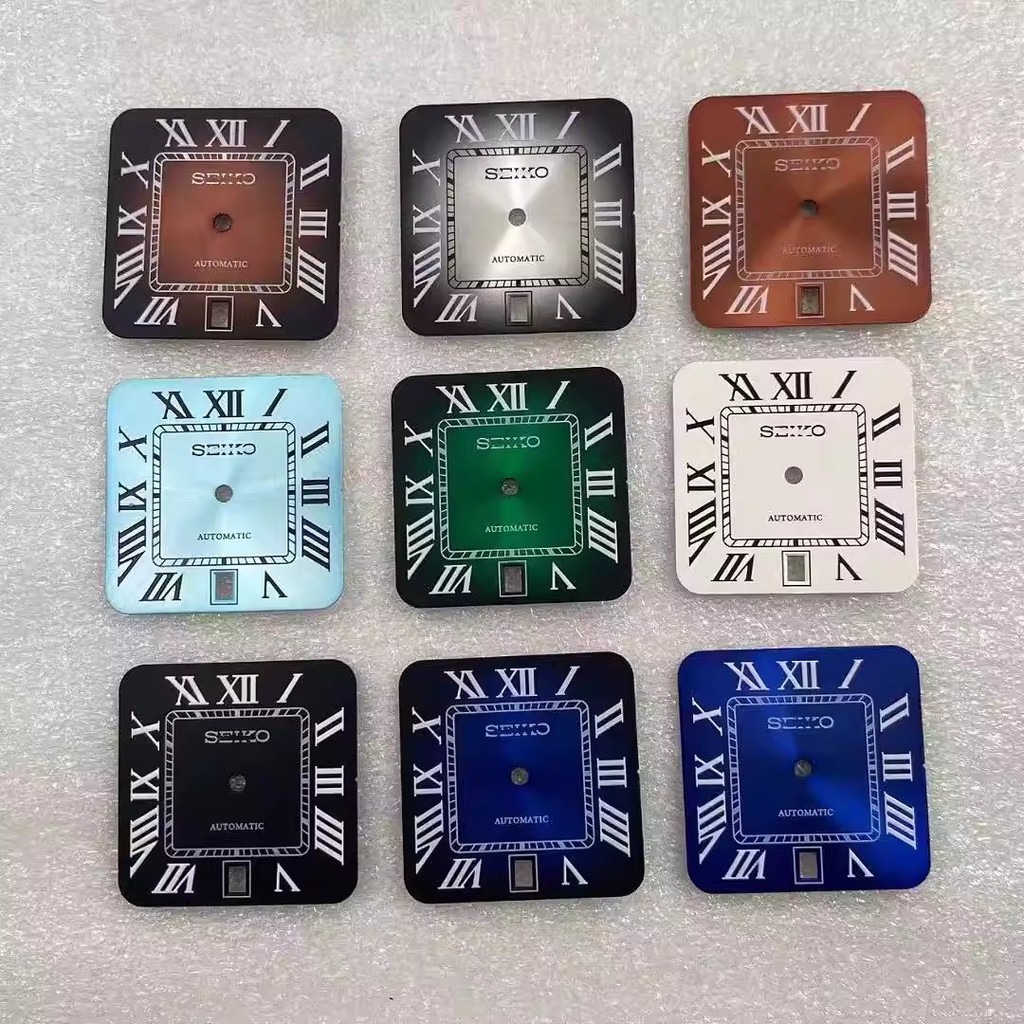 [New 35] Mặt số lịch 6 điểm hình vuông La Mã Màu xanh lá cây Dạ quang Thích hợp cho chuyển động nh35