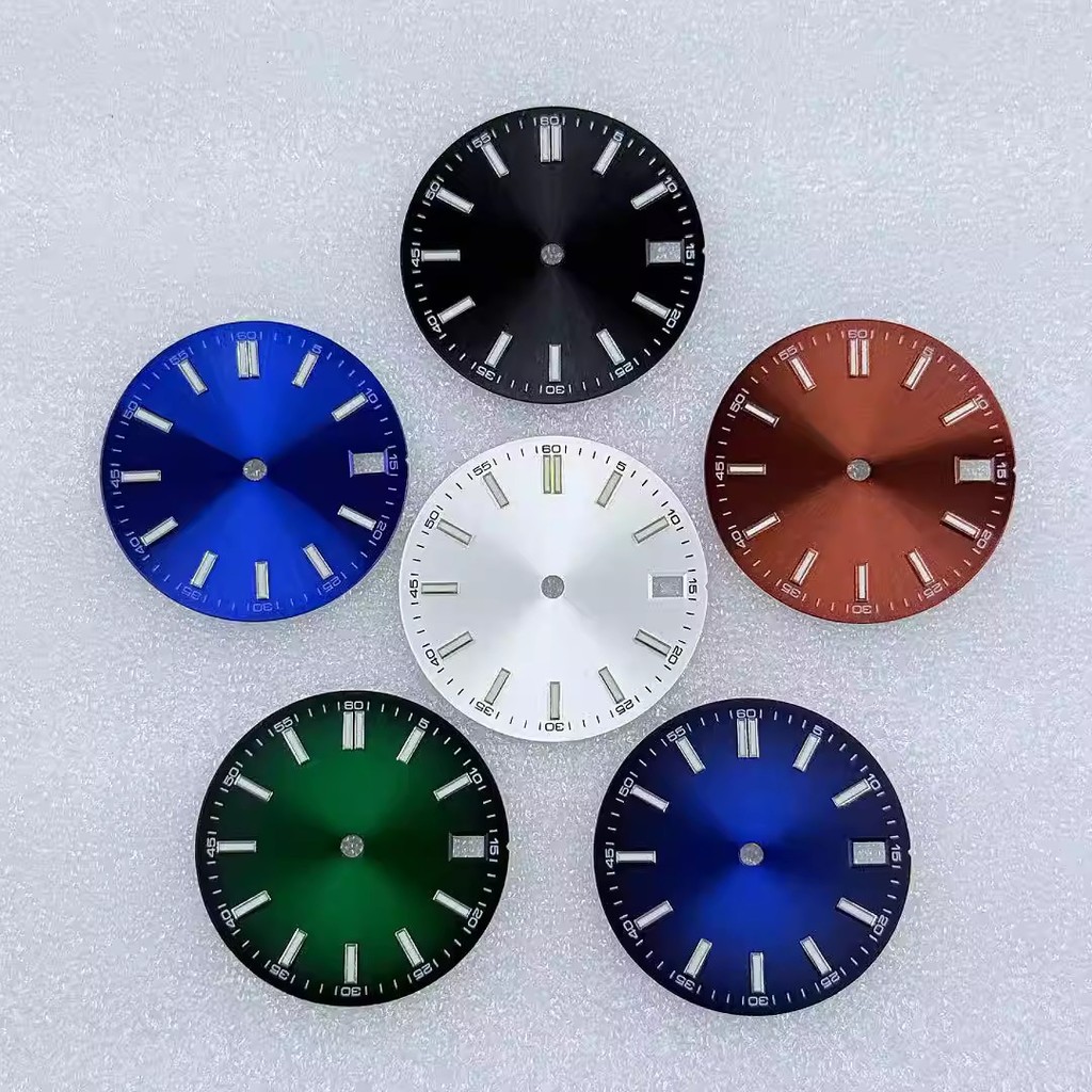 [New 35] Log Double Nail Modified Dial Diameter 28,5mm.Green Luminous Thích hợp cho chuyển động NH35