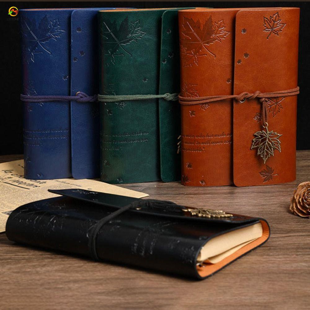 ECHOG Travelers Vintage Notebook, A6 Da PU PU Kraft Notebook, Giấy Kraft Thời Trang Lá Rời Notepad R