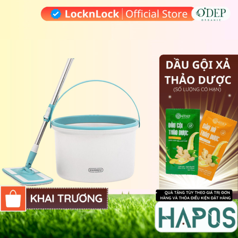 Bộ cây lau nhà thông minh LocknLock SWEEPY 2.5L Chính hãng tự động tách nước bẩn Màu trắng ETM973 - 