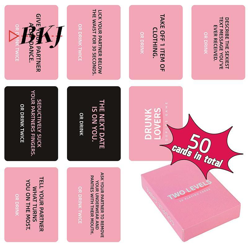 [KJ] Những người yêu say rượu - Trò chơi cặp đôi Trò chơi bài cho đêm hẹn hò, 50 thẻ trò chơi, Valen