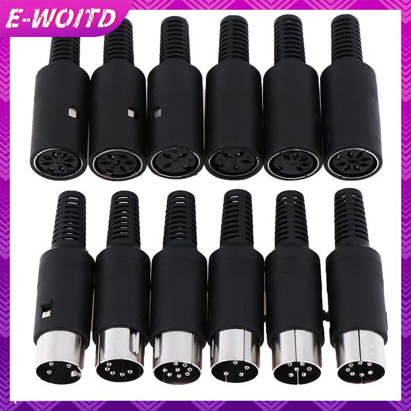 E-WOITD DIN Plug Soet Connector 3 / 4 / 5 / 6 / 7 / 8 PIN Nam / Nữ Khung Xe Cáp Gắn E-WOITD