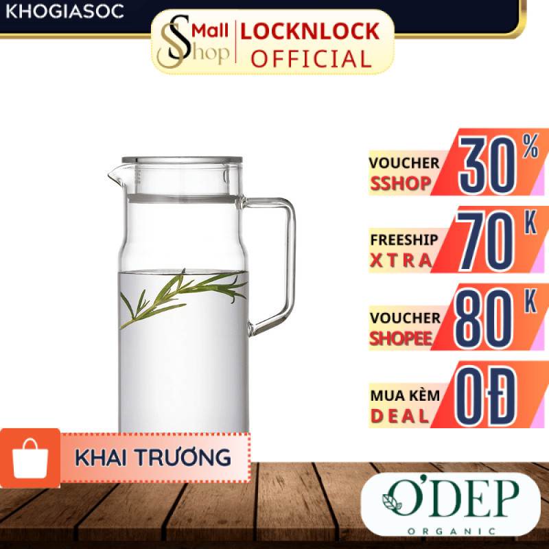 Bình nước thuỷ tinh LocknLock 1.2L chịu nhiệt Metro Glass LLG6100 - SSHOP SSL