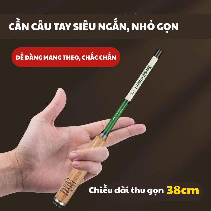 Bộ cần câu mini tanago câu tôm siêu tiện lợi nhỏ gọn gồm thẻo trục phao