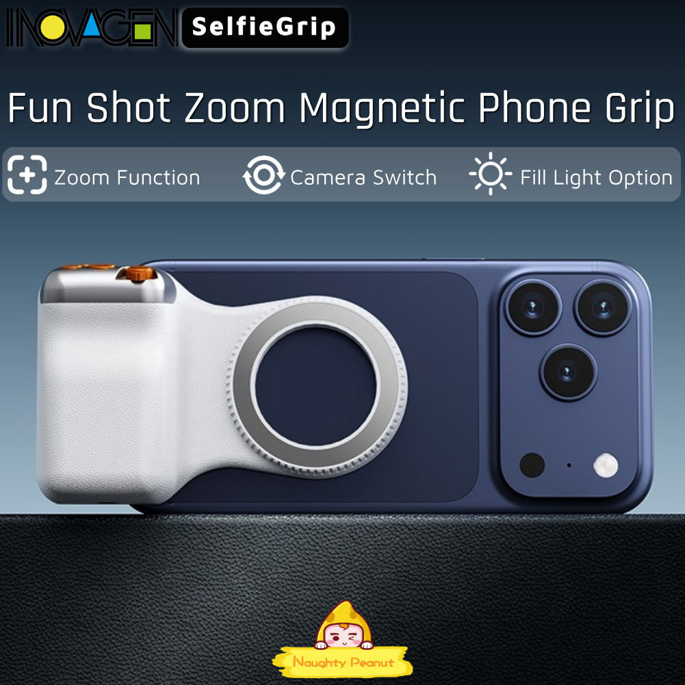 Chức năng điều khiển máy ảnh INOVAGEN Fun Shot, Zoom, Shutter và Công tắc máy ảnh, Giá đỡ điện thoại