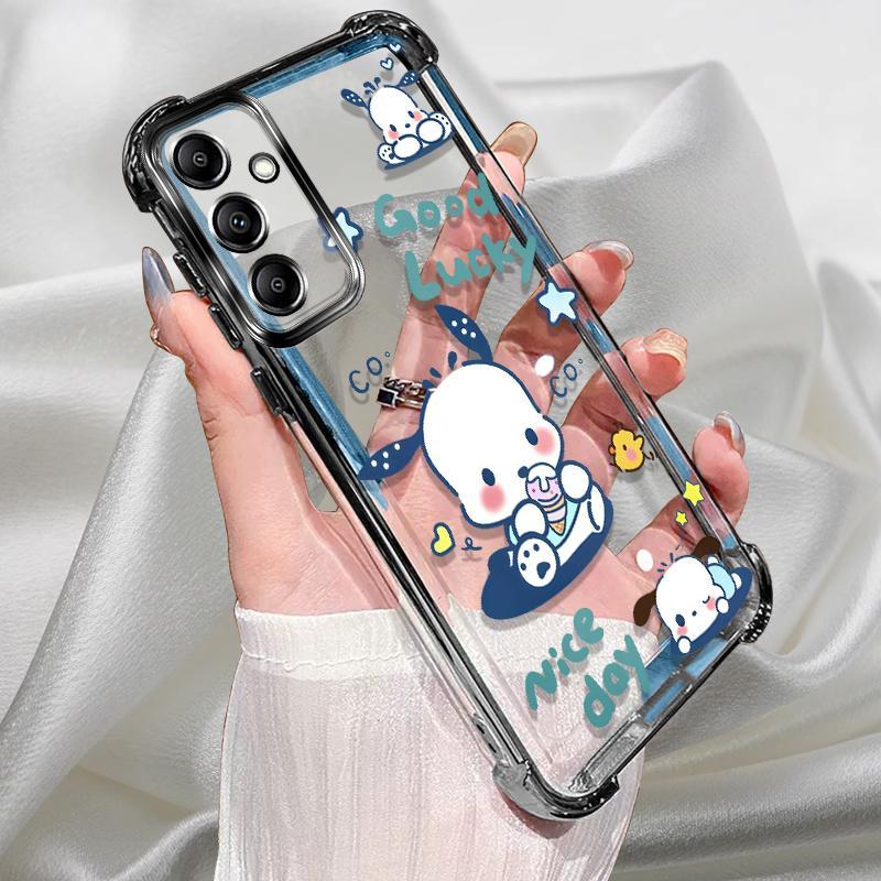 Dành Cho Samsung A37 5G Ốp Lưng Mạ Màu Đen Silicon TPU Ốp Lưng Dễ Thương Chống Sốc Hoạt Hình Bảo Vệ 