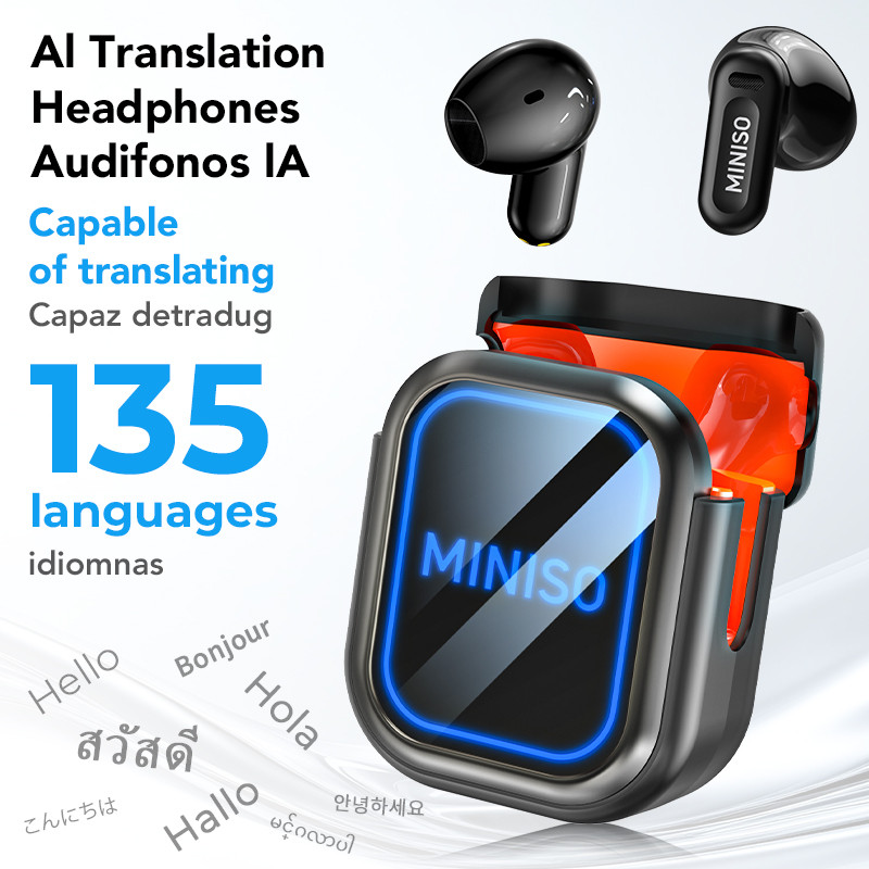 Bảo hành 1 năm Tai nghe dịch thuật ngôn ngữ MINISO MS109 Tai nghe Bluetooth không dây AI Hỗ trợ tai nghe thể thao 135 ngôn ngữ Dịch ngôn ngữ thời gian thực IPX5 Giảm tiếng ồn chống nước | BigBuy360 - bigbuy360.vn