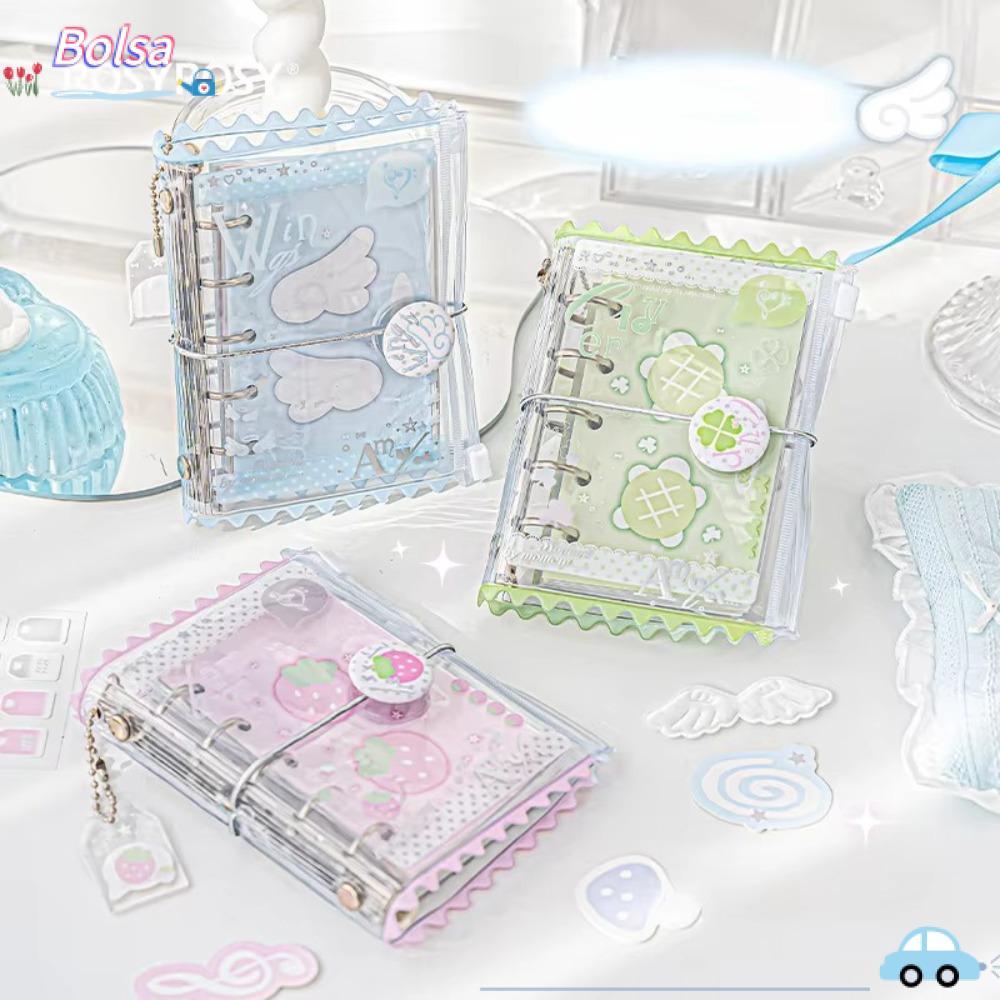 Sổ tay xoắn ốc rời BOLSA, PVC Ins Style Dress-up M5 Binder Journal Book, Mini DIY Mini M5 Album đầy 