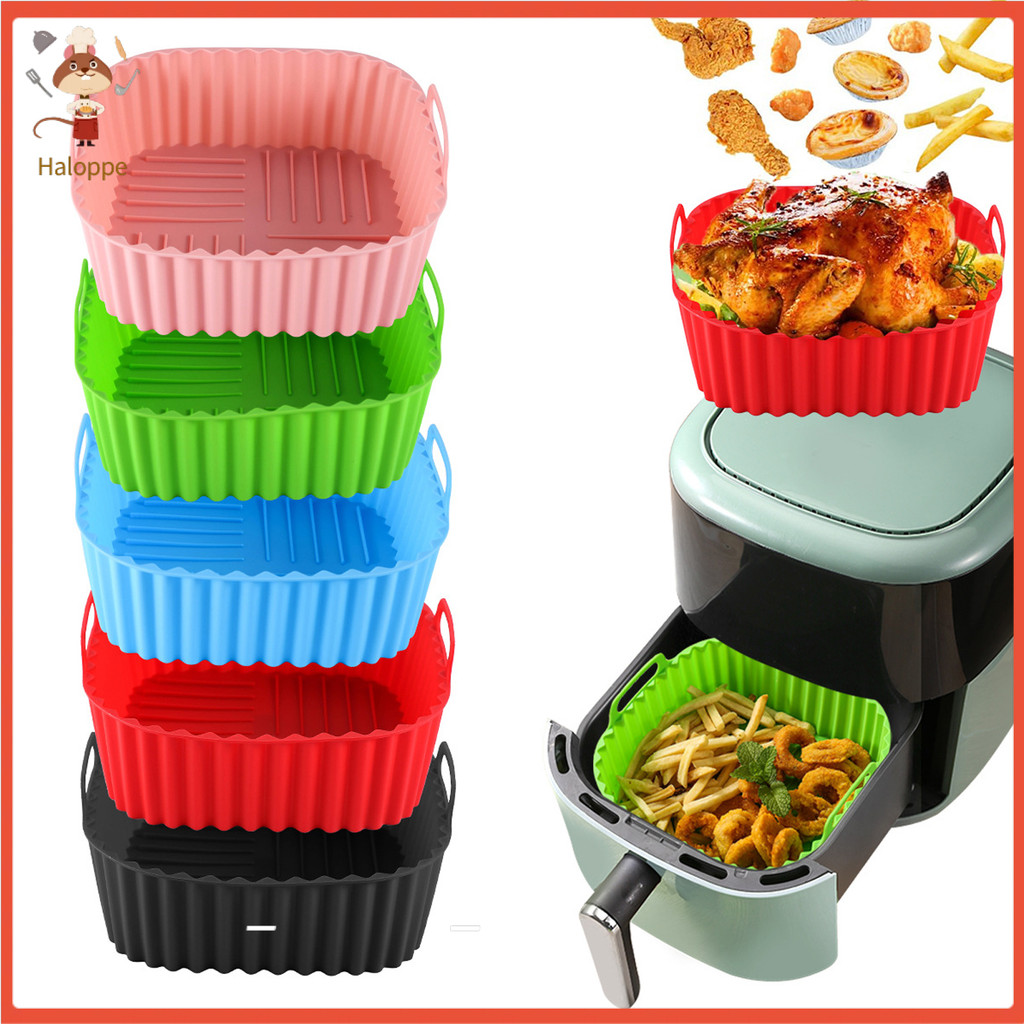 [Haloppe] Air Fryer Giỏ Silicon Máy rửa chén Giỏ chiên không khí an toàn Giỏ đựng nồi chiên không kh