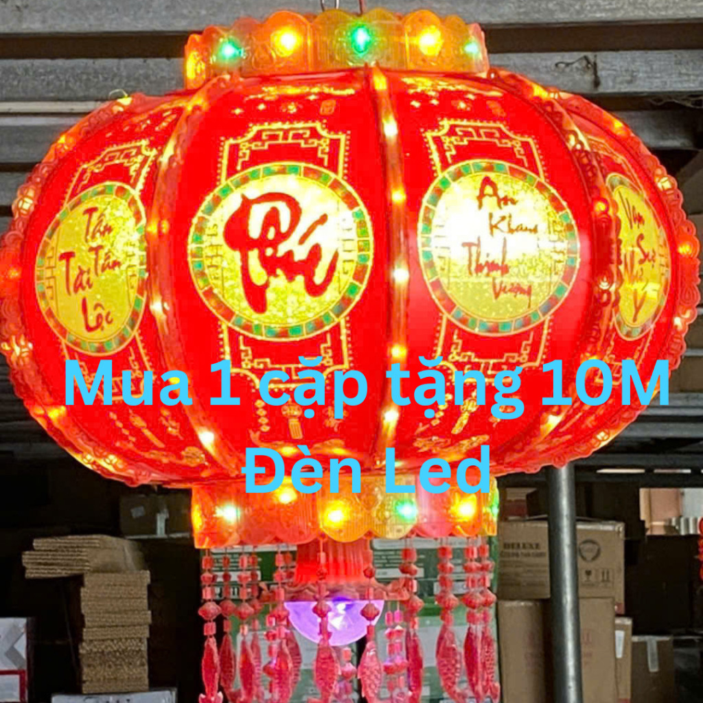 Lồng đèn trang trí tết xoay 360 độ, lồng đèn trang trí tết tích hợp đèn led mẫu mới 2026