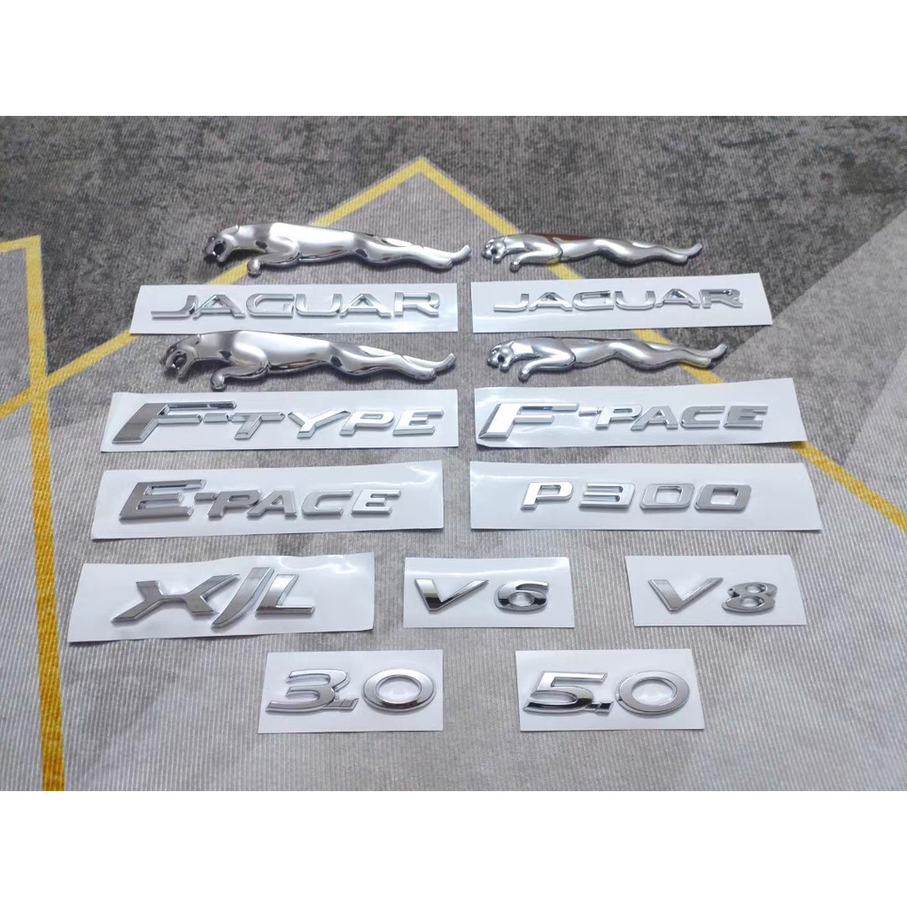 Logo XE Jaguar XJL XFL XE FAPYE FTYPE Logo đuôi sau màu đen Hộp logo da báo Dịch chuyển chữ
