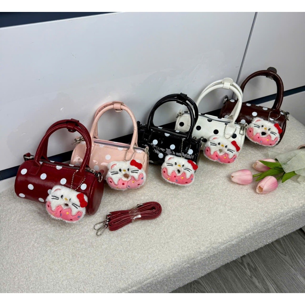 Túi Xách Nữ Dáng Trống Chấm Bi | Túi Đeo Chéo Kẹp Nách Mini | Maxhome Gia Dụng