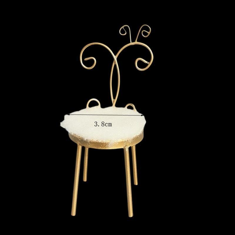 [GG] 1 Chiếc Ghế Sau Nghệ Thuật Sắt Để Trang Trí Mô Hình Cảnh DIY Tỉ Lệ 1: 12 Nhà Búp Bê Ghế Nội Thấ