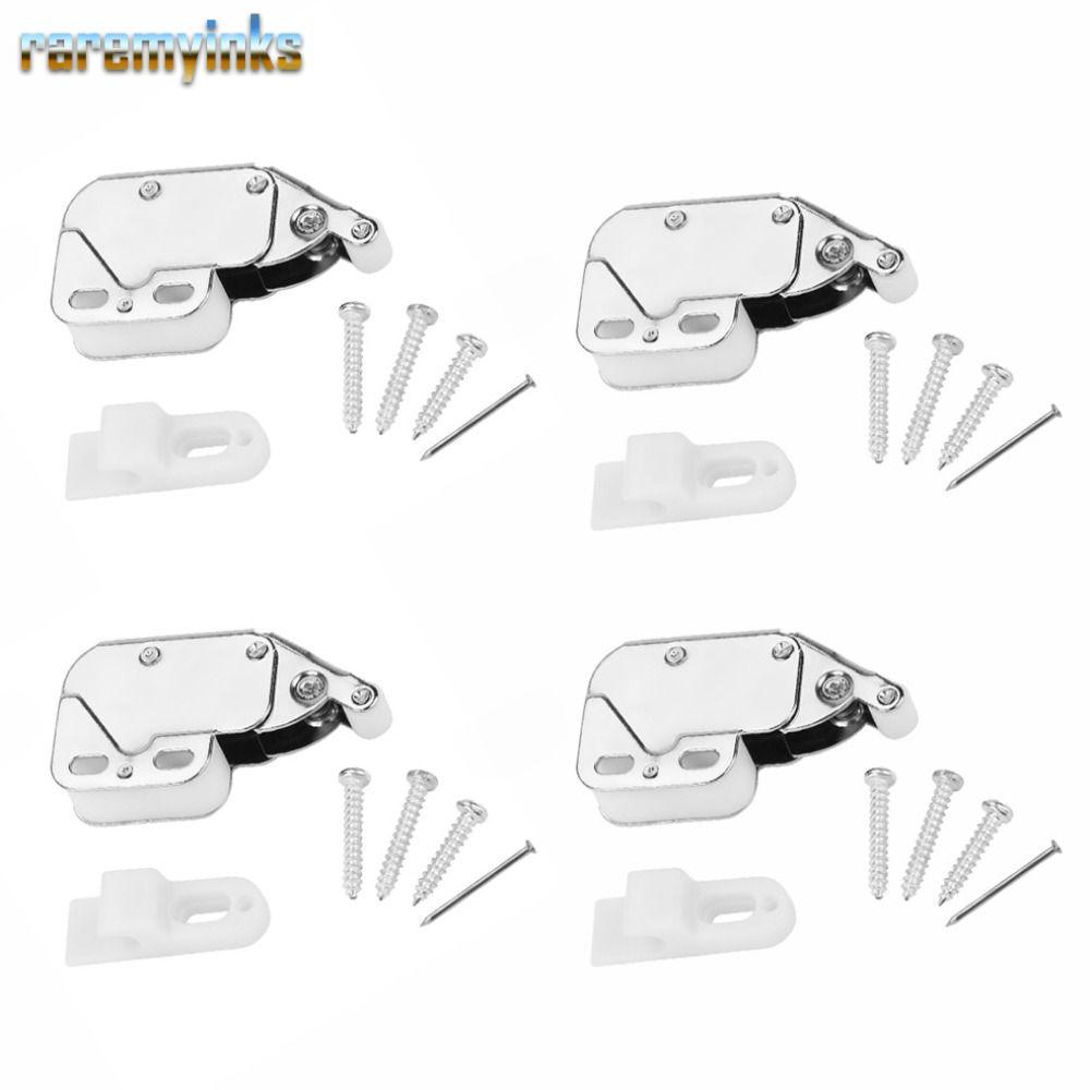 RAREM 4 Chốt Cửa Tủ, Đẩy Phát Hành Cảm Ứng Để Mở / Bấm Mở Tủ Cửa Bắt, Đầu Mini Tự Khóa Lò Xo Tự Động