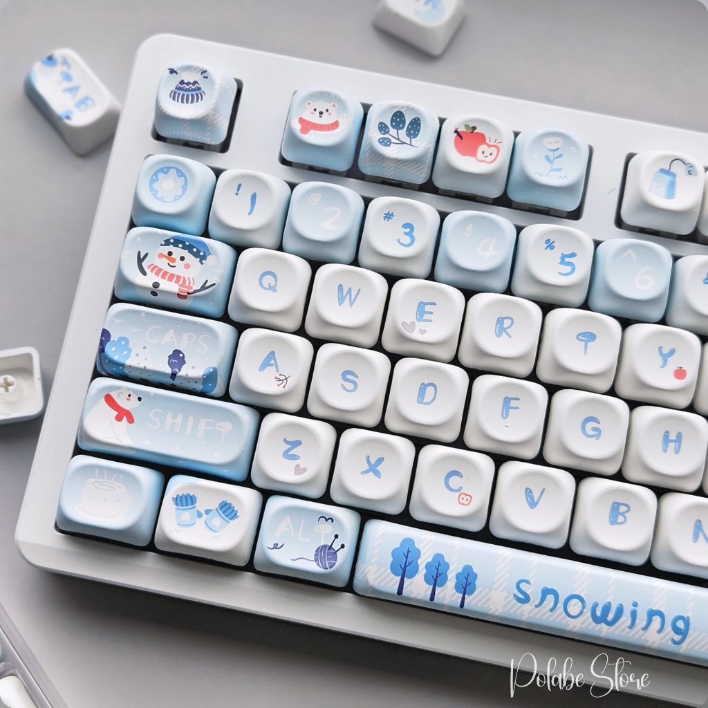 Keycap Snow Winter Joker Casino ASA Profile bàn phím cơ Mitoby Factory Keycap Pudding xuyên led
