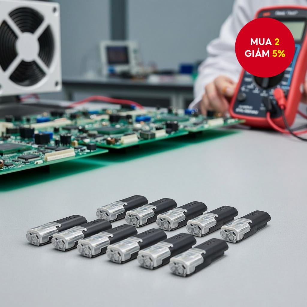 Đầu nối dây nhanh 2 chân, 2 dây, tiếp điểm đồng, không cần tước dây, dùng cho AWG 18-22