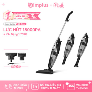Simplus Pink Máy hút bụi 18000pa - Lực hút mạnh đa chức năng 3 đầu hút thay thế XCQH014 - Bảo Hành 1 Năm 1 Đổi 1