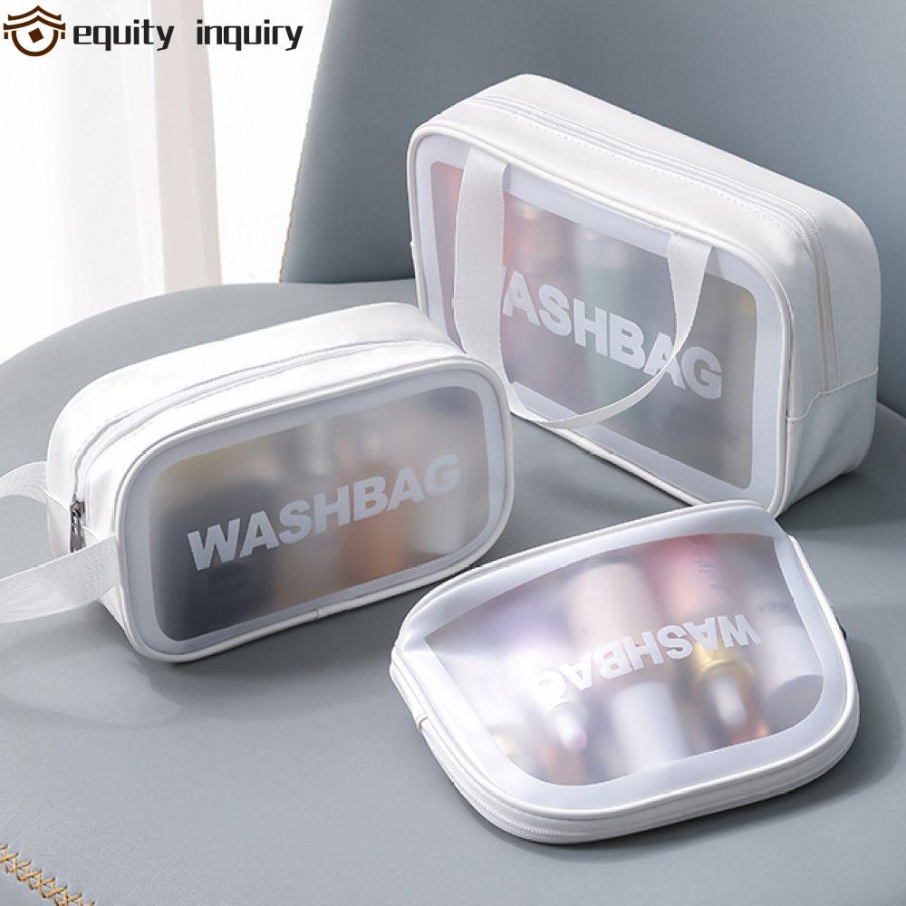 equity inquiry EQUITY INQUITY Túi sắp xếp du lịch 1PC PU Túi giặt chống thấm nước trong suốt bằng nh