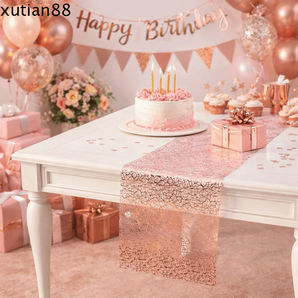 XUTIAN88HH Long Lanh Table Runner, Sparkling Luxury Gold Table Runner, Trang Trí Hình Chữ Nhật Shimm